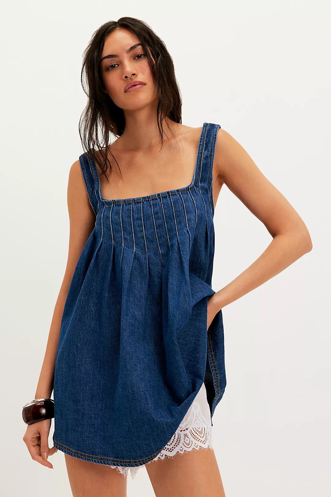 Free People Katie Denim Tunic - Flea Boutiques