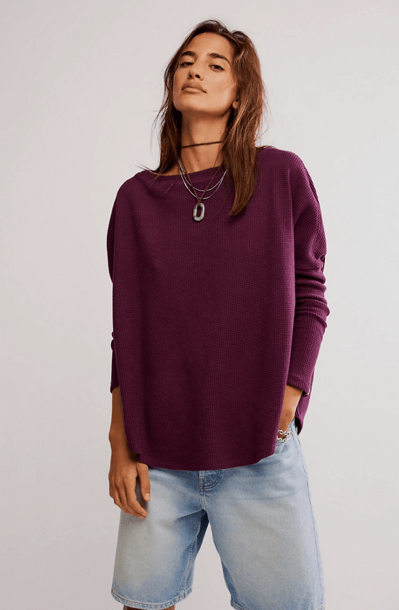Free People Latte Blues Thermal - Flea Boutiques