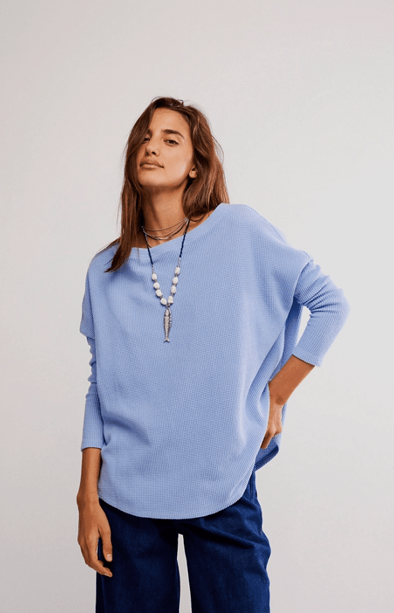 Free People Latte Blues Thermal - Flea Boutiques
