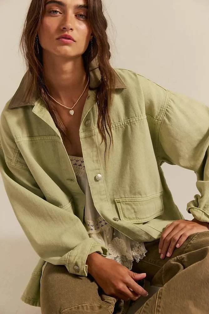 Free People Lemon Denim Jacket - Flea Boutiques