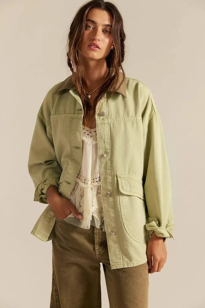 Free People Lemon Denim Jacket - Flea Boutiques