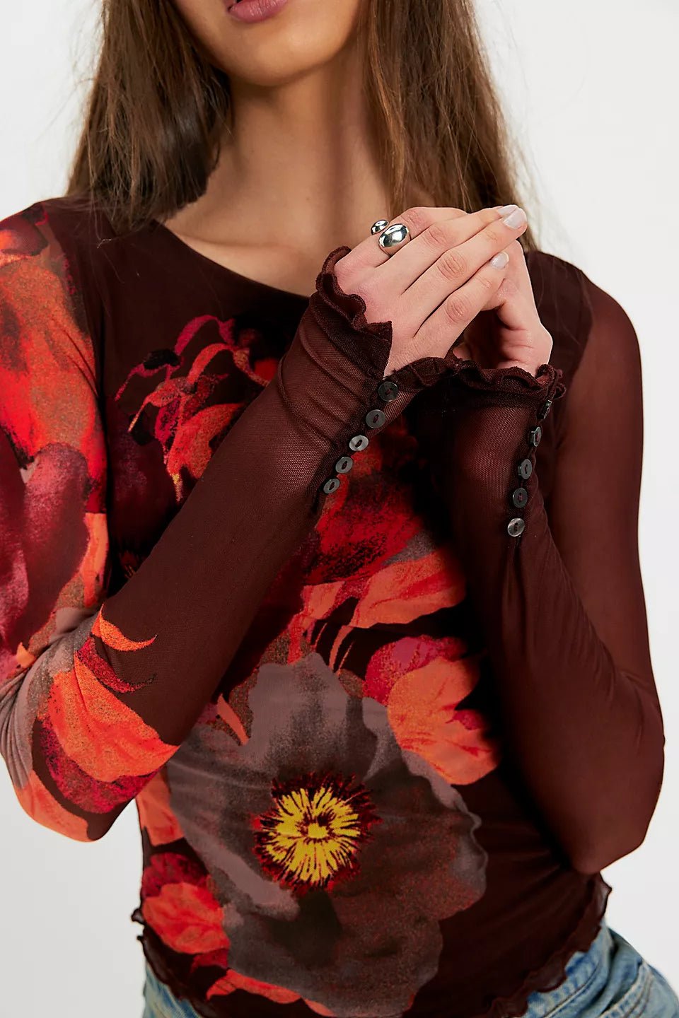 Free People Lilly Printed Longsleeve - Flea Boutiques