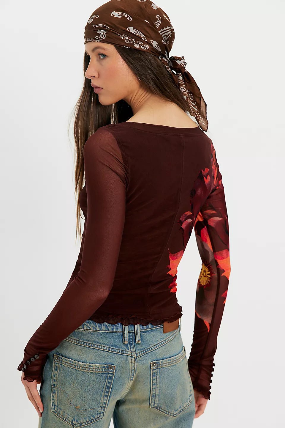 Free People Lilly Printed Longsleeve - Flea Boutiques
