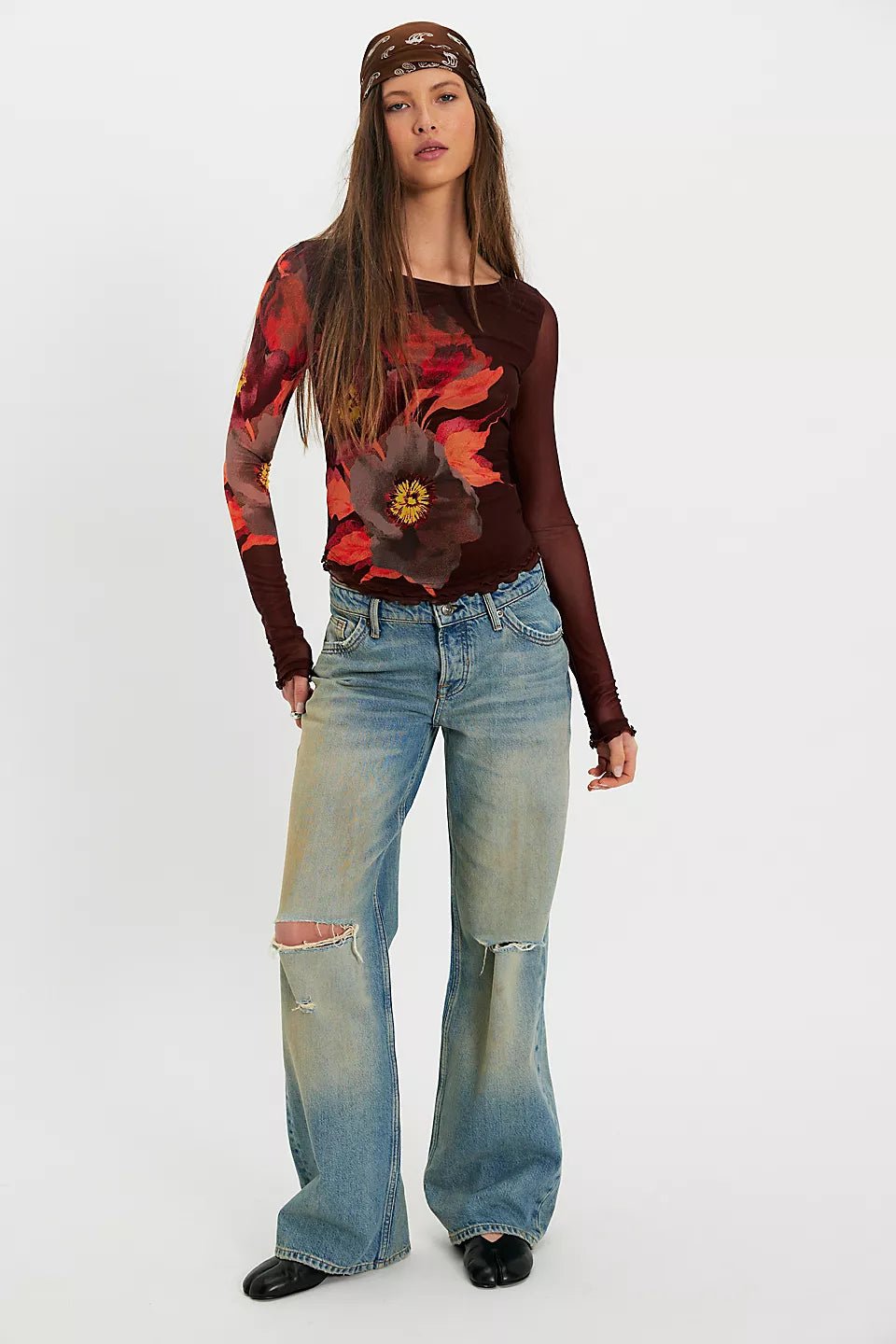 Free People Lilly Printed Longsleeve - Flea Boutiques