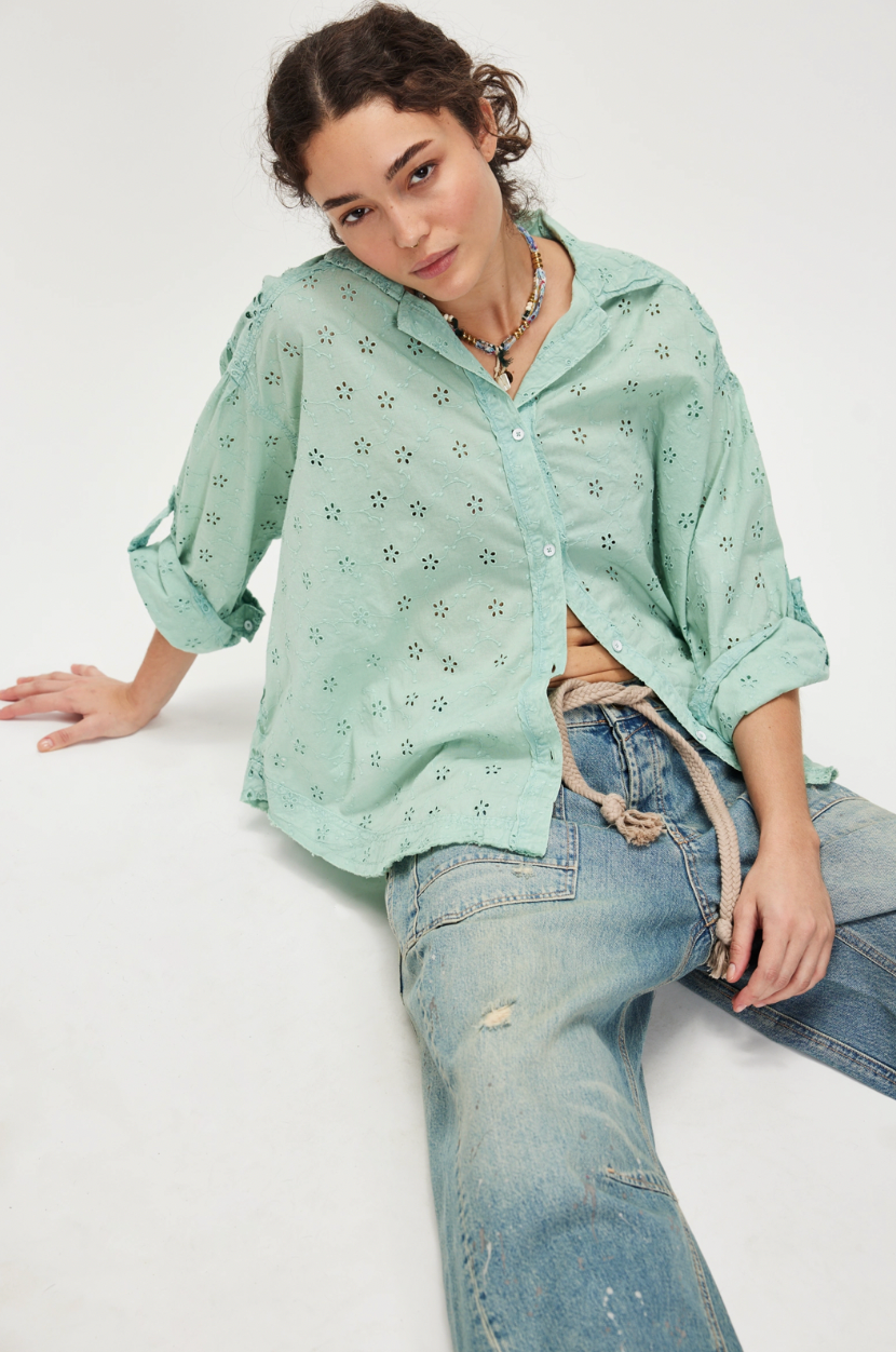 Free People Mae Eyelet Shirt