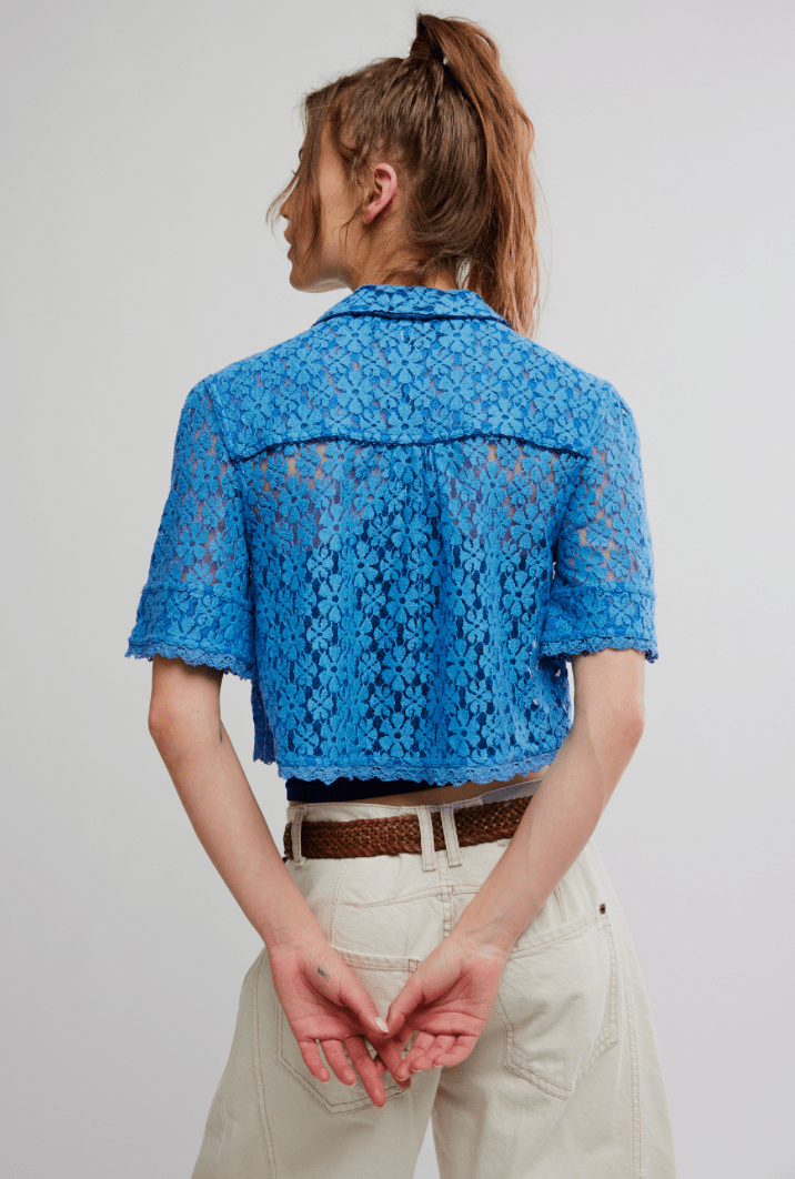 Free People Mannie Lace Buttondown - Flea Boutiques