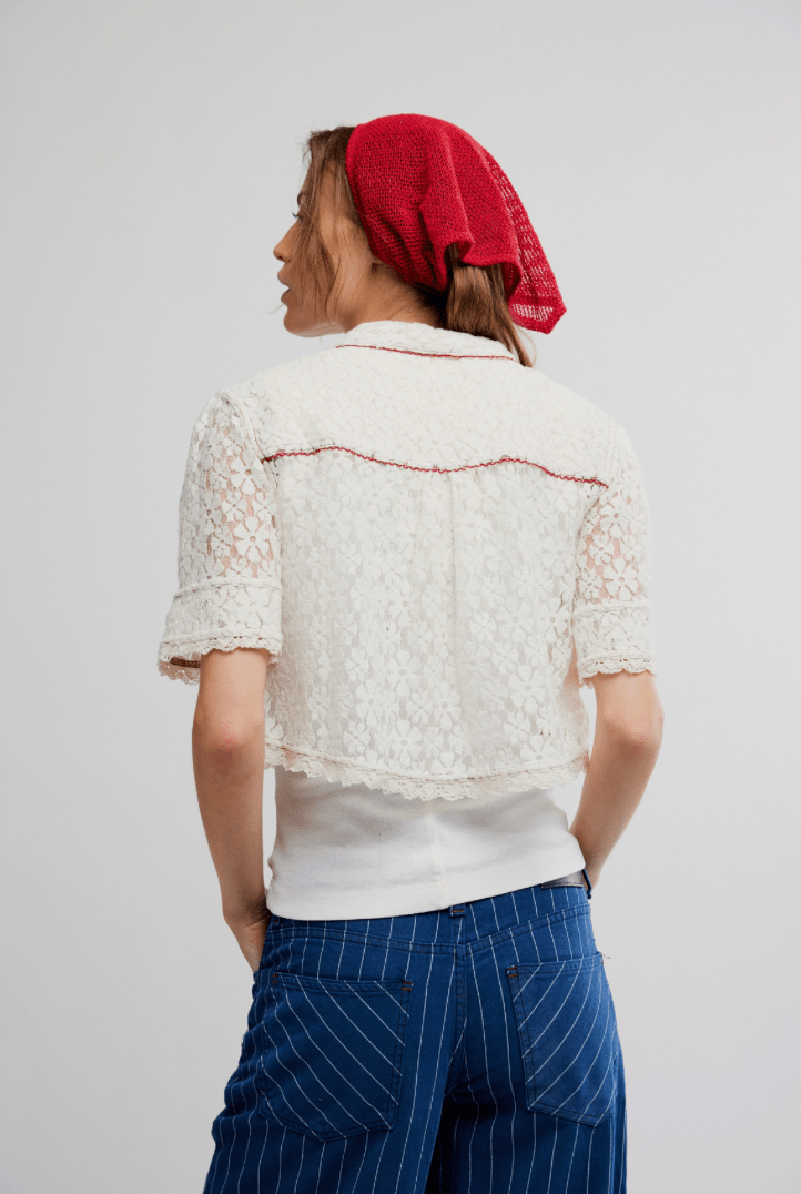 Free People Mannie Lace Buttondown - Flea Boutiques