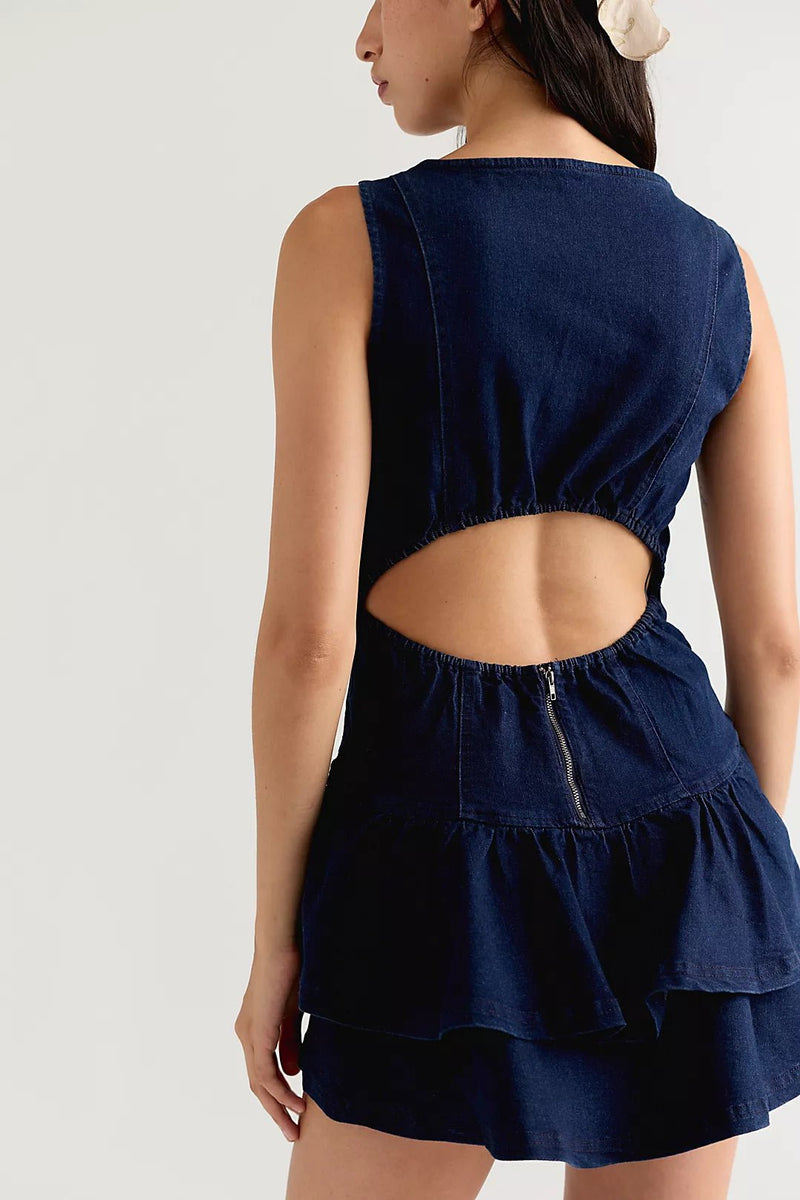 Free People Slow Burn Denim Dress - Flea Boutiques