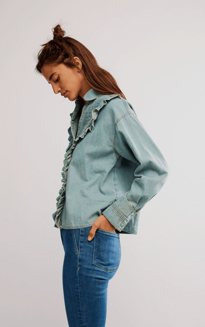 Free People Tattered & Ruffled Top - Flea Boutiques