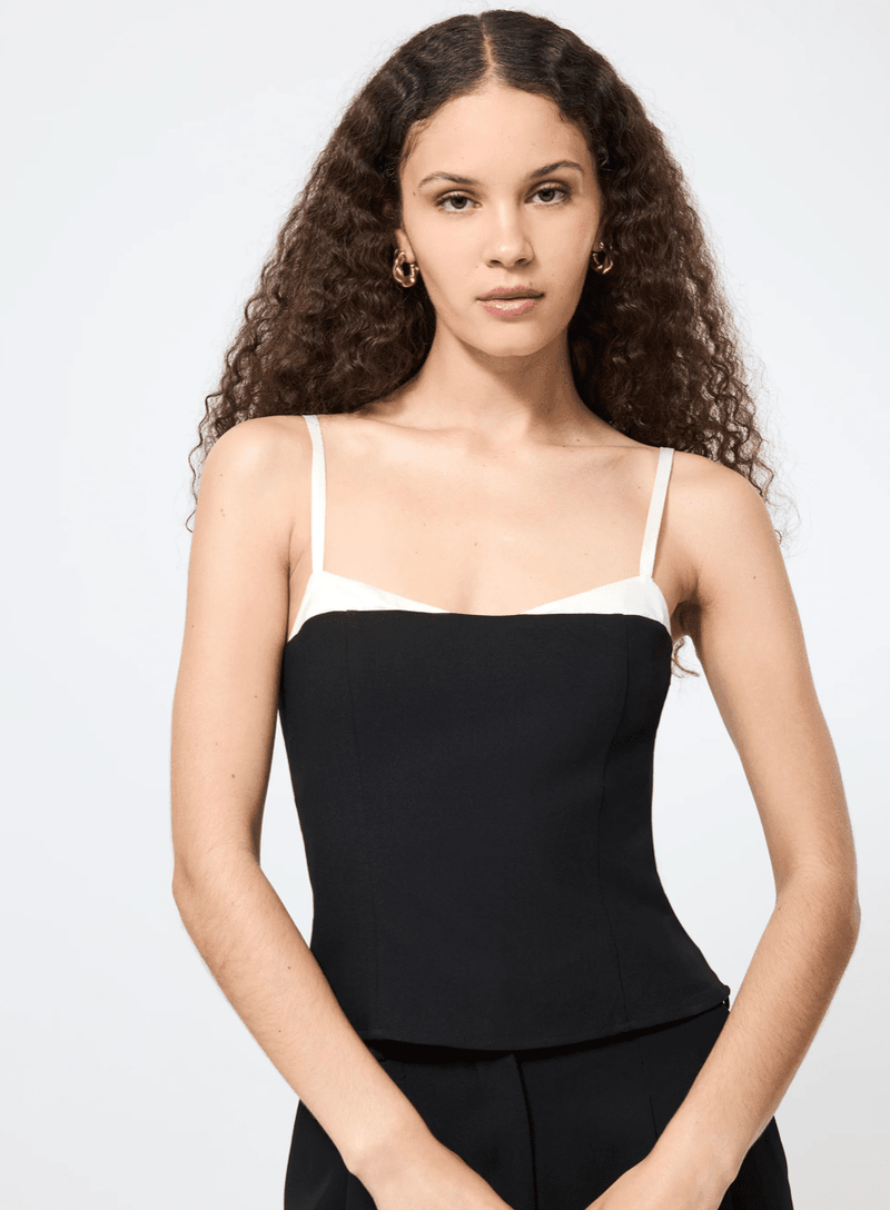 French Connection Azra Twill Corset Top - Flea Boutiques