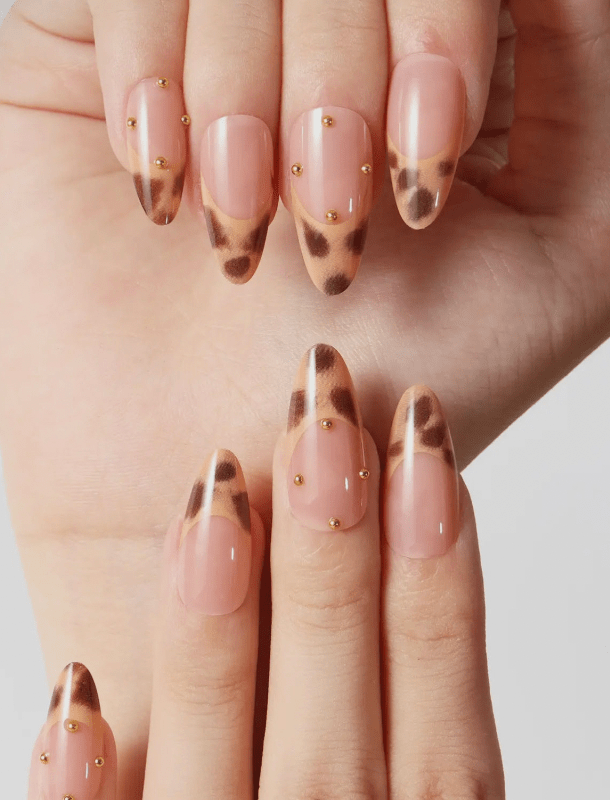 French Leopard Studded nails - Flea Boutiques