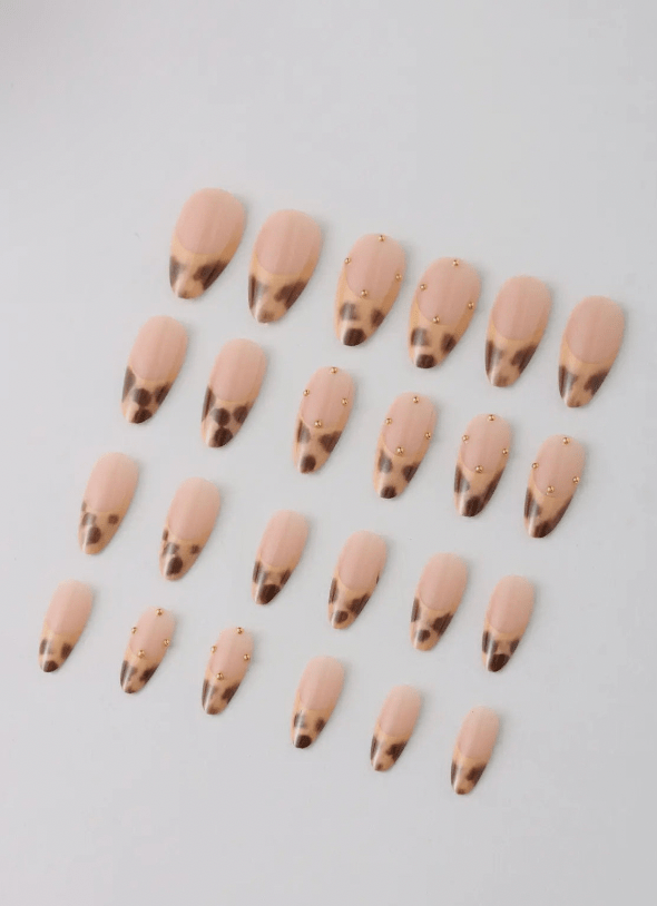 French Leopard Studded nails - Flea Boutiques