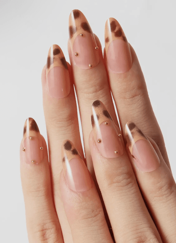 French Leopard Studded nails - Flea Boutiques