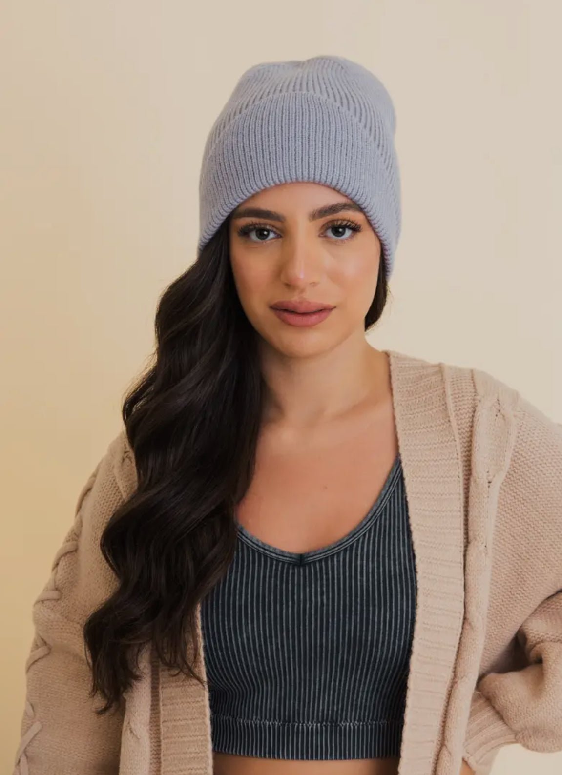 Front Fold Ribbed Beanie - Flea Boutiques