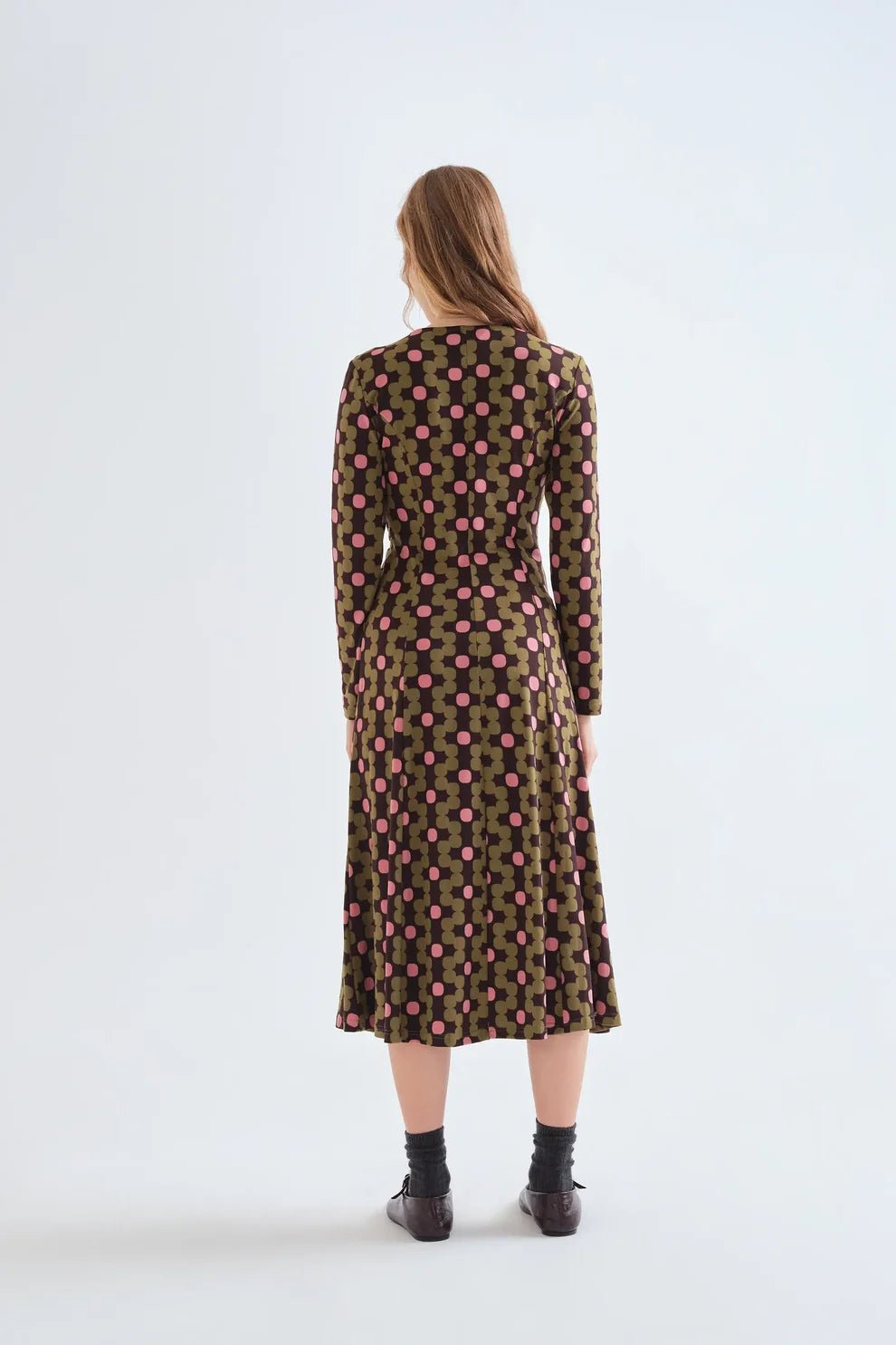 Geo Jersey Midi Dress - Flea Boutiques