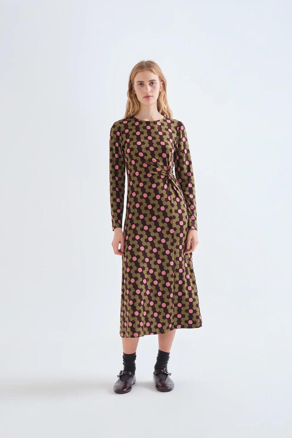 Geo Jersey Midi Dress - Flea Boutiques