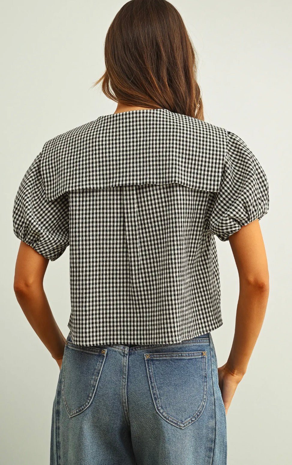 Gingham Tie Front Top - Flea Boutiques