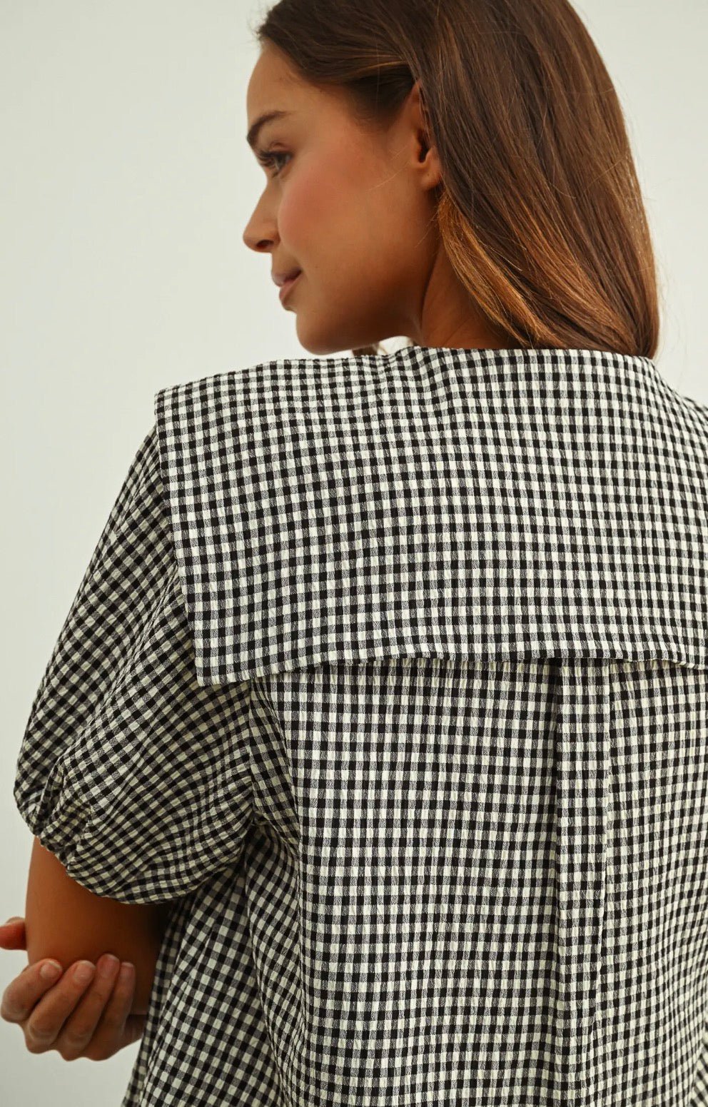 Gingham Tie Front Top - Flea Boutiques