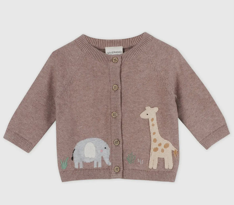 Viverano Organics Giraffe Elephant Cardigan - Flea Boutiques