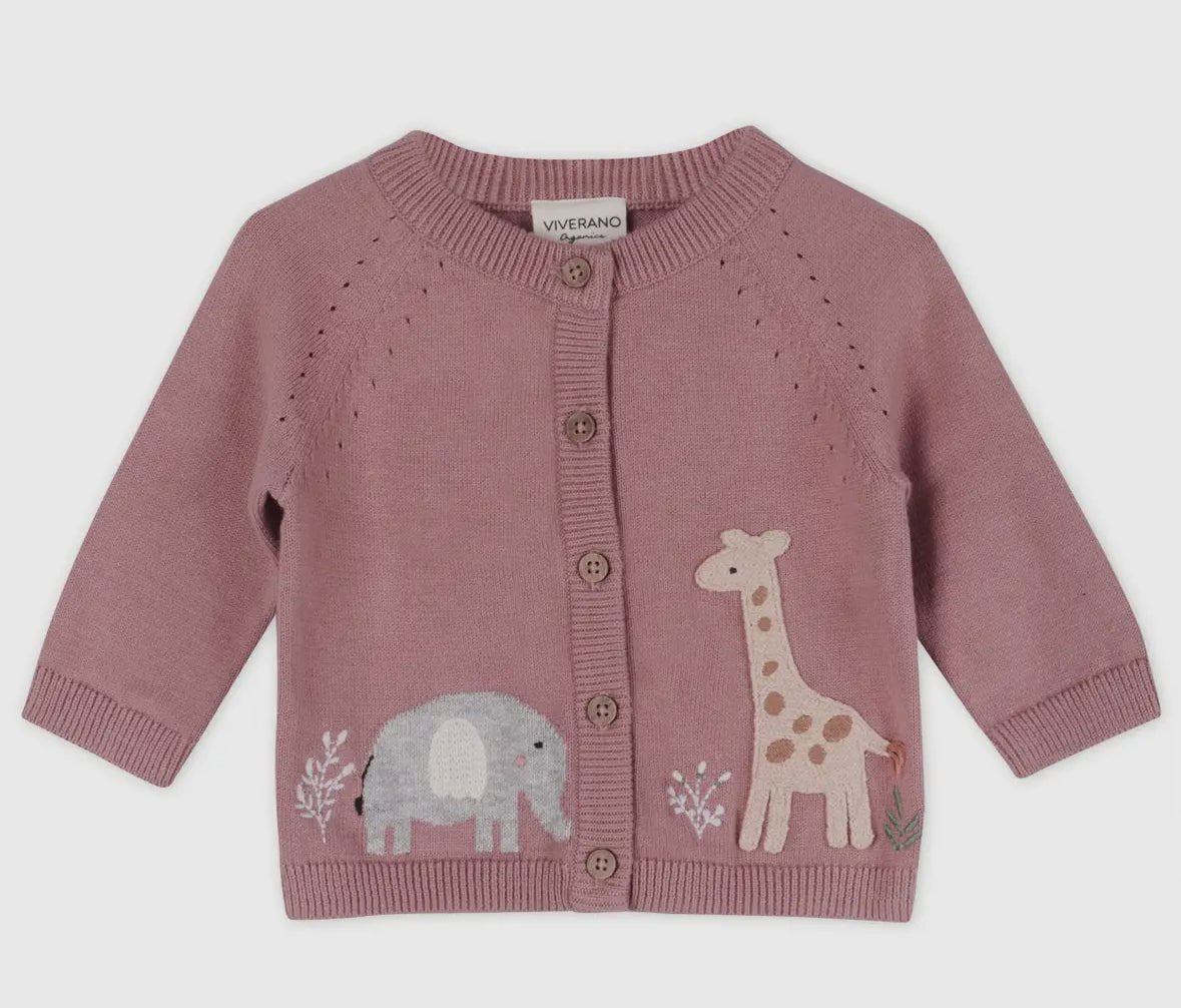 Viverano Organics Giraffe Elephant Cardigan - Flea Boutiques