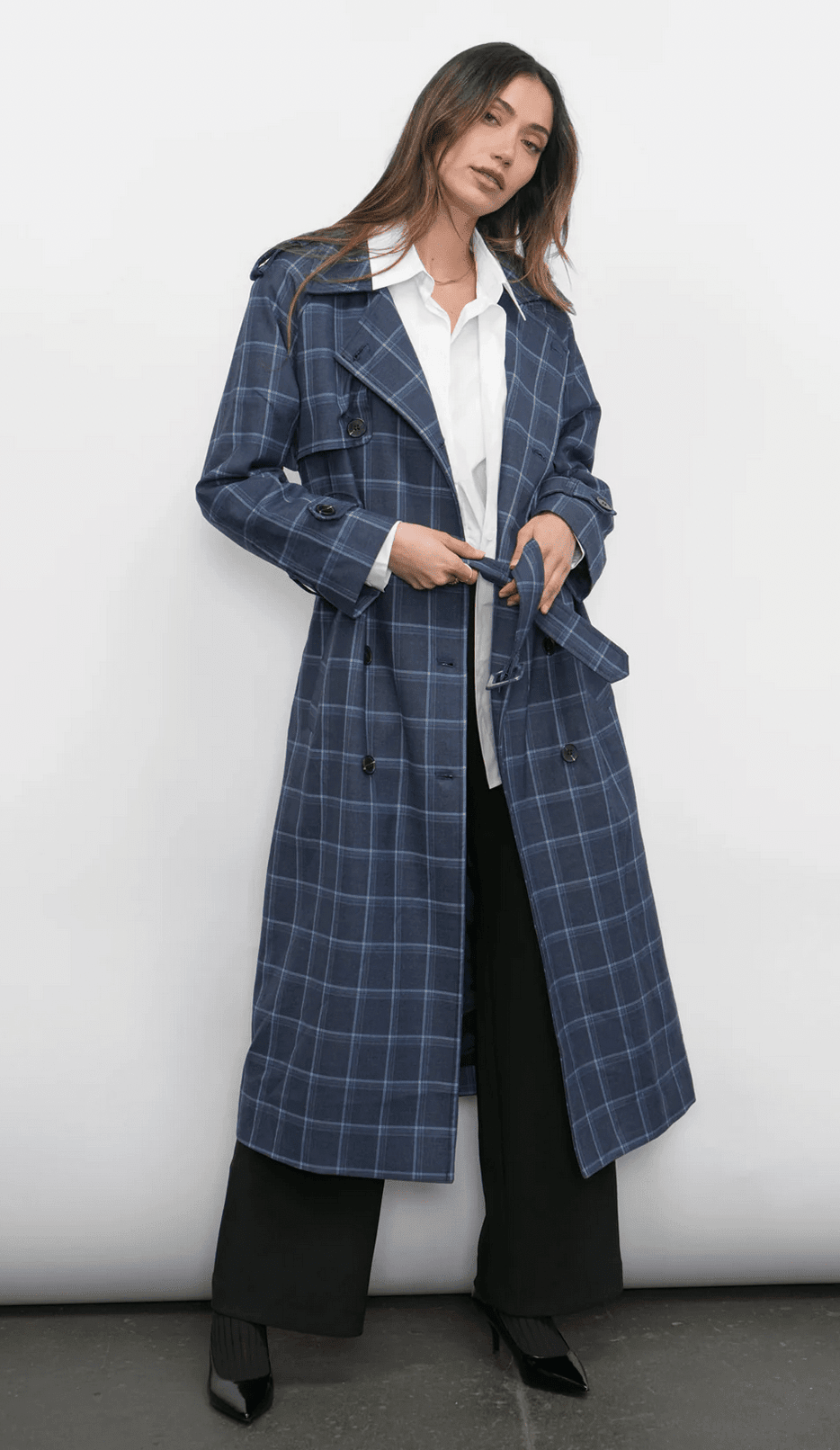 Glenn Plaid Trench - Flea Boutiques