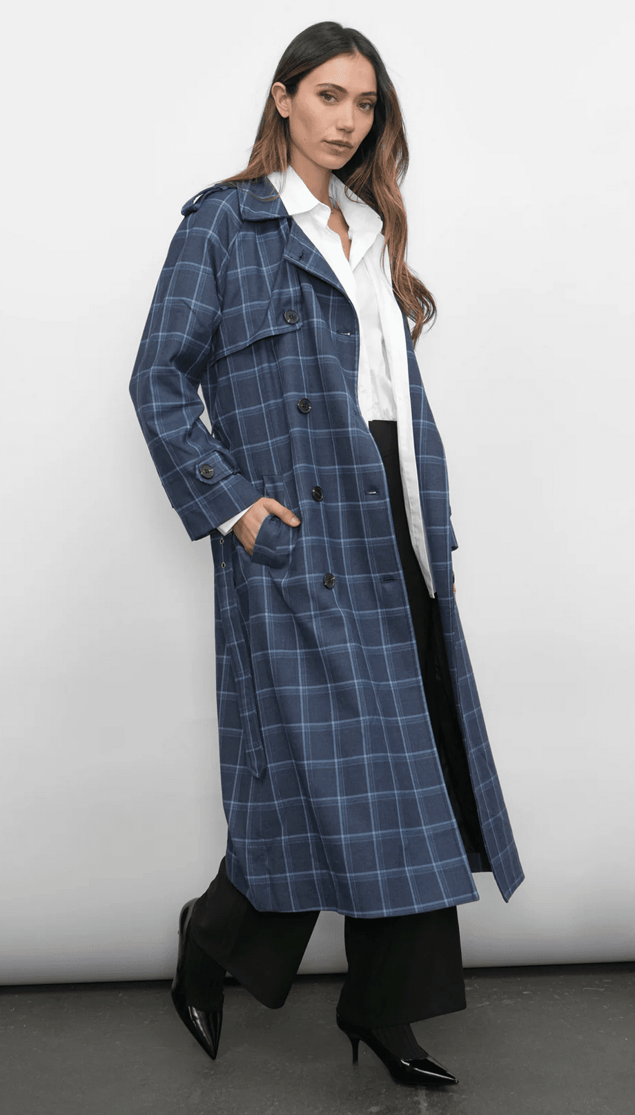 Glenn Plaid Trench - Flea Boutiques