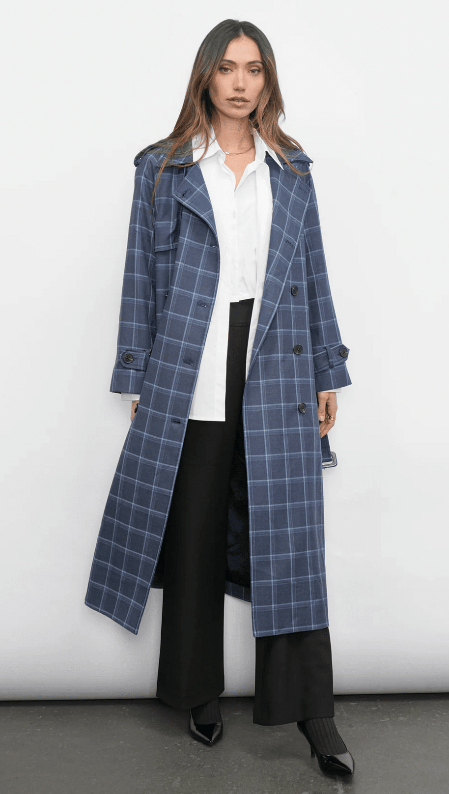 Glenn Plaid Trench - Flea Boutiques