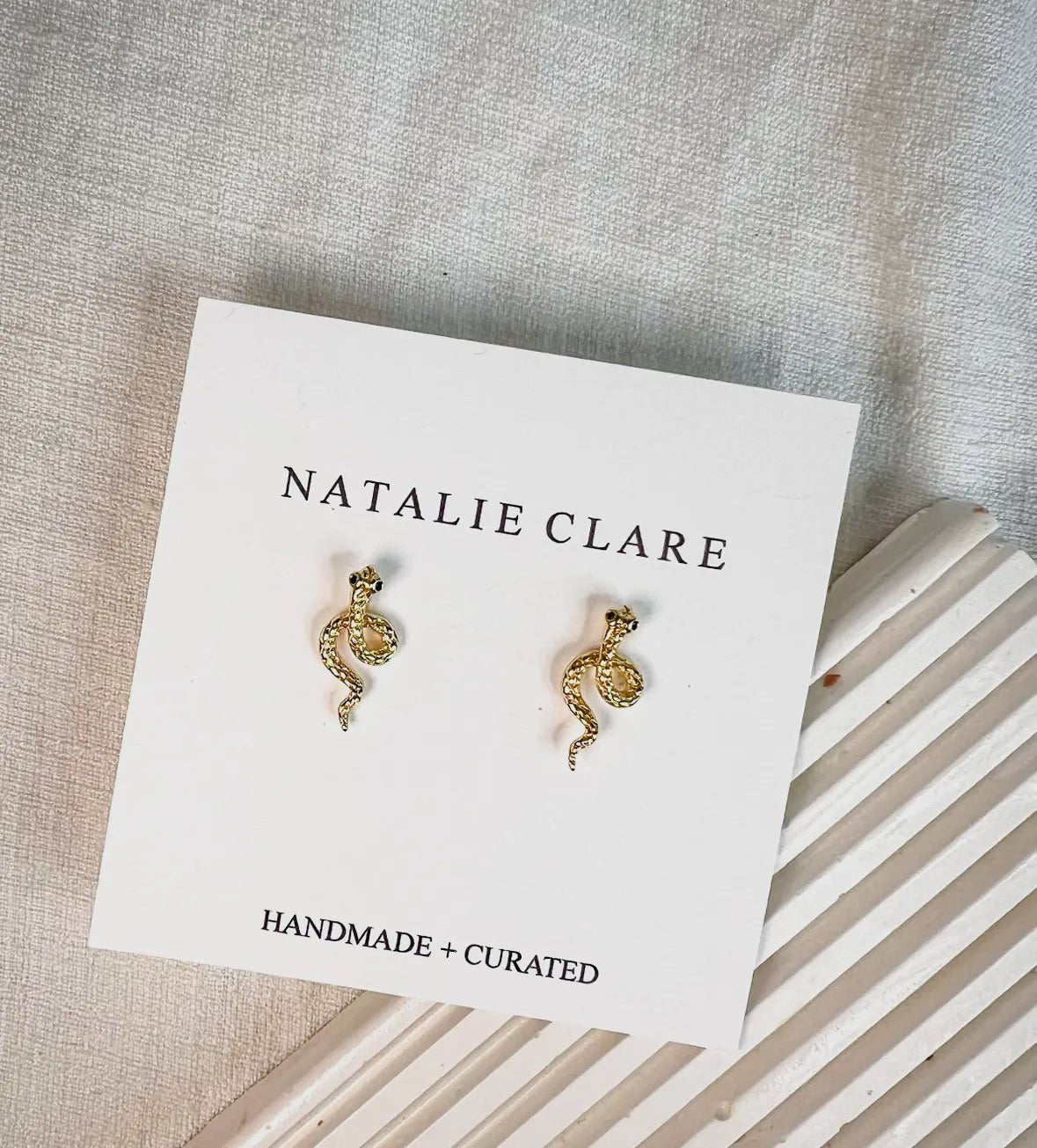 Golden Snake Studs - Flea Boutiques