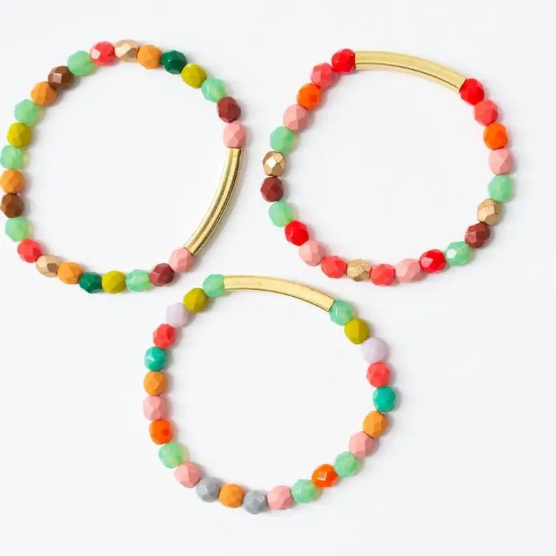 Good Vibes Colorful Stacking Bracelets - Flea Boutiques