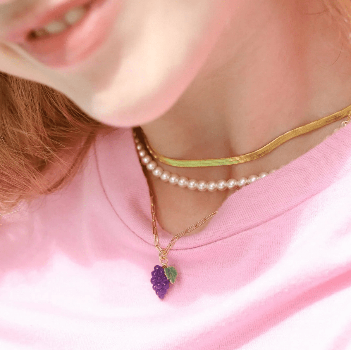 Grape Cluster Fruit Necklace - Flea Boutiques