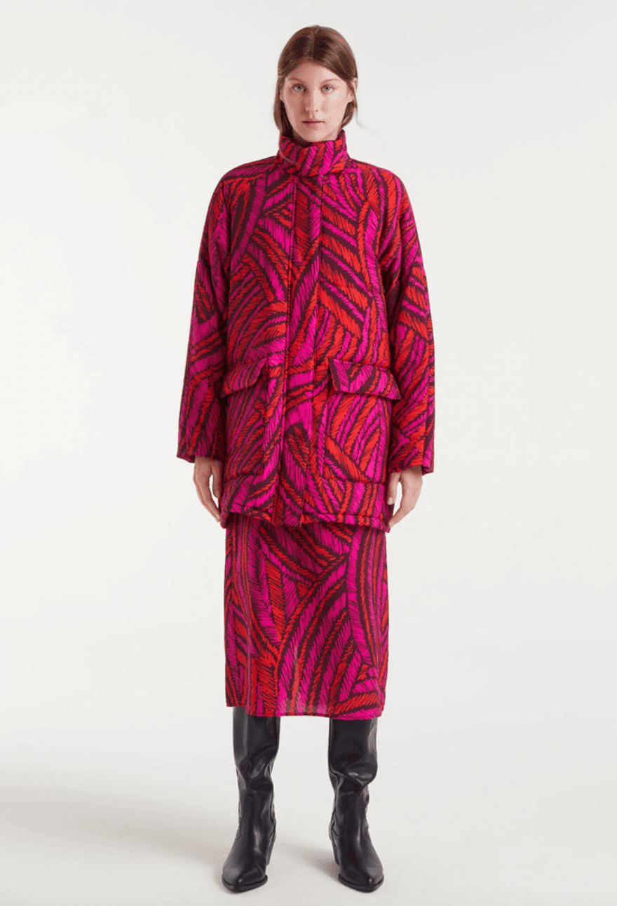 Graphic Printed Coat - Flea Boutiques