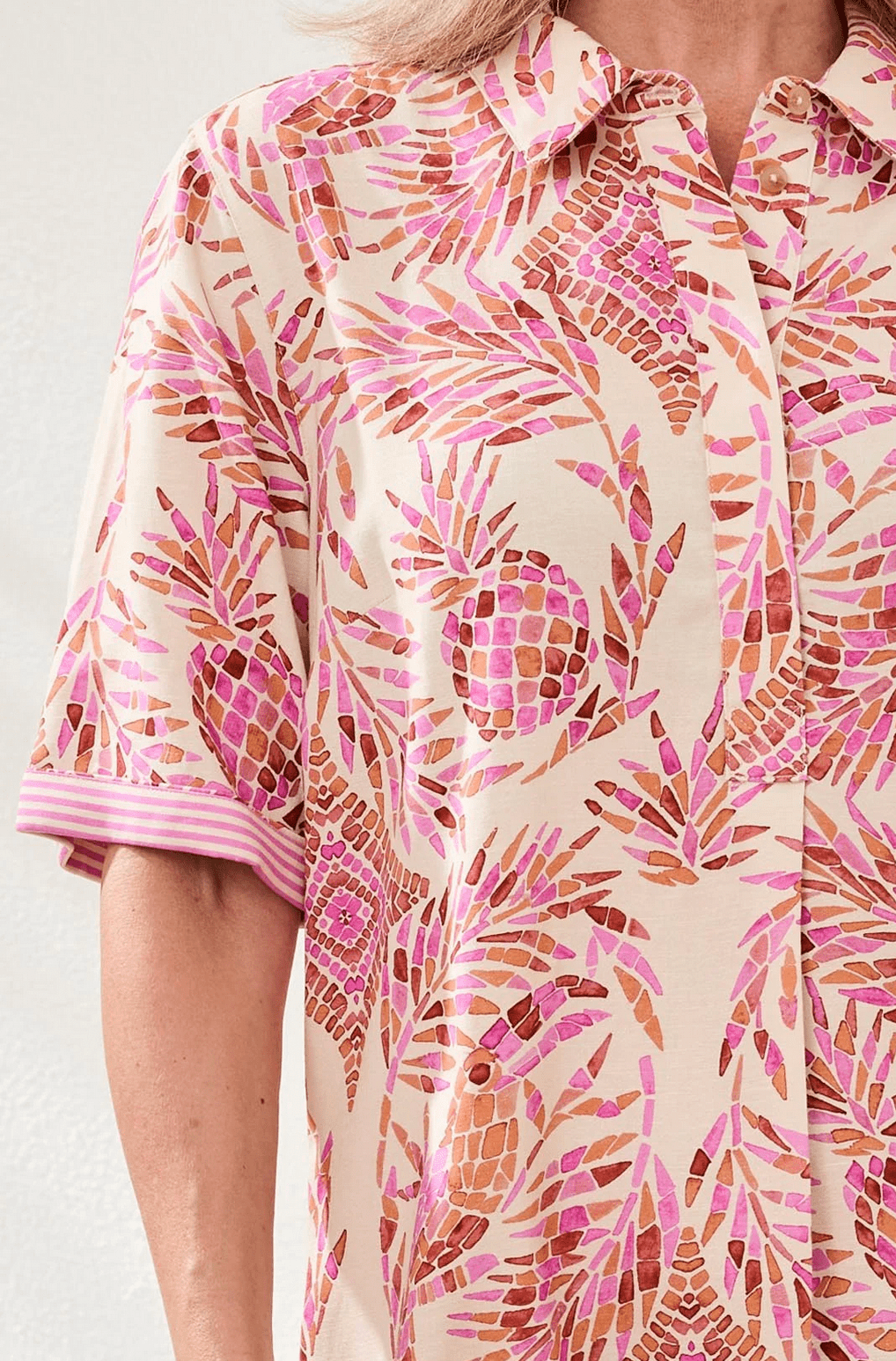 Half Sleeve Button Front Dress - Flea Boutiques