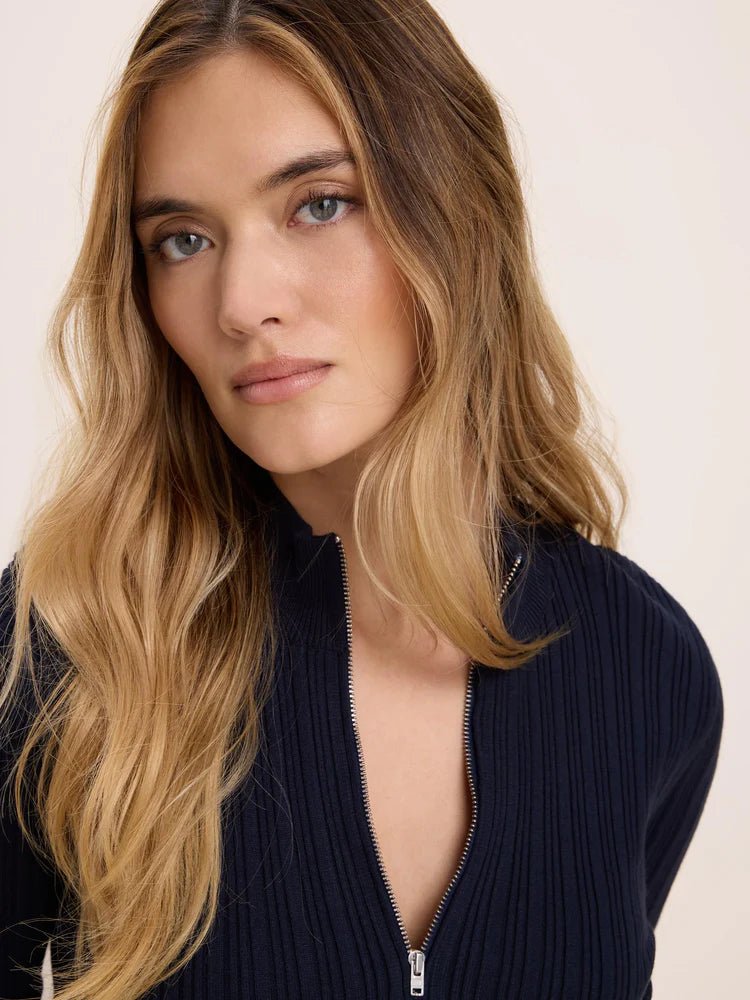 Half Zip Ribbed Sweater - Flea Boutiques