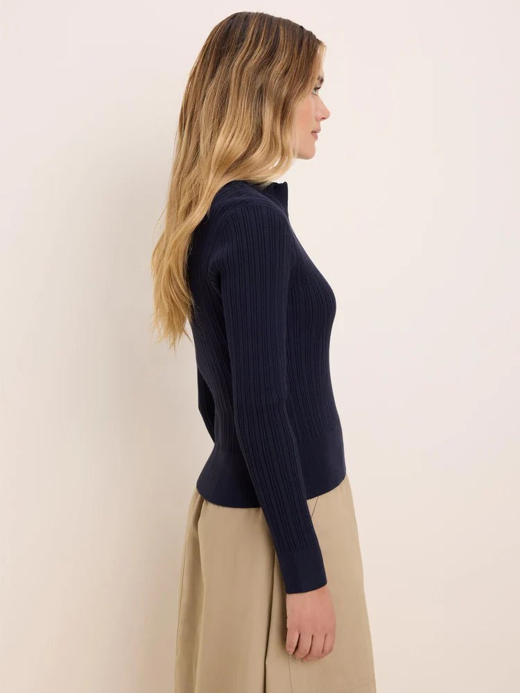 Half Zip Ribbed Sweater - Flea Boutiques