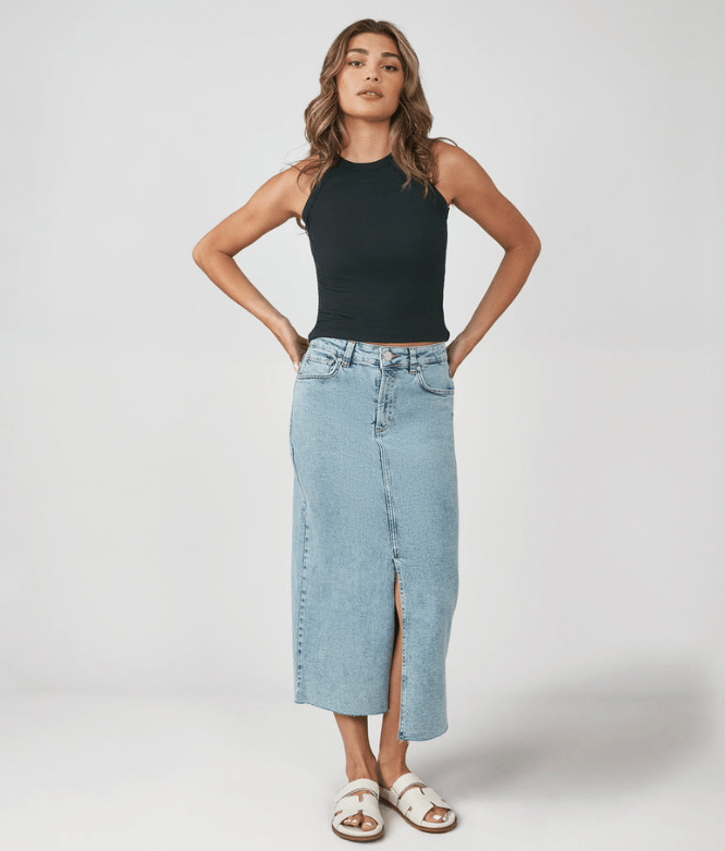 Halston Hi Rise Maxi Skirt - Flea Boutiques
