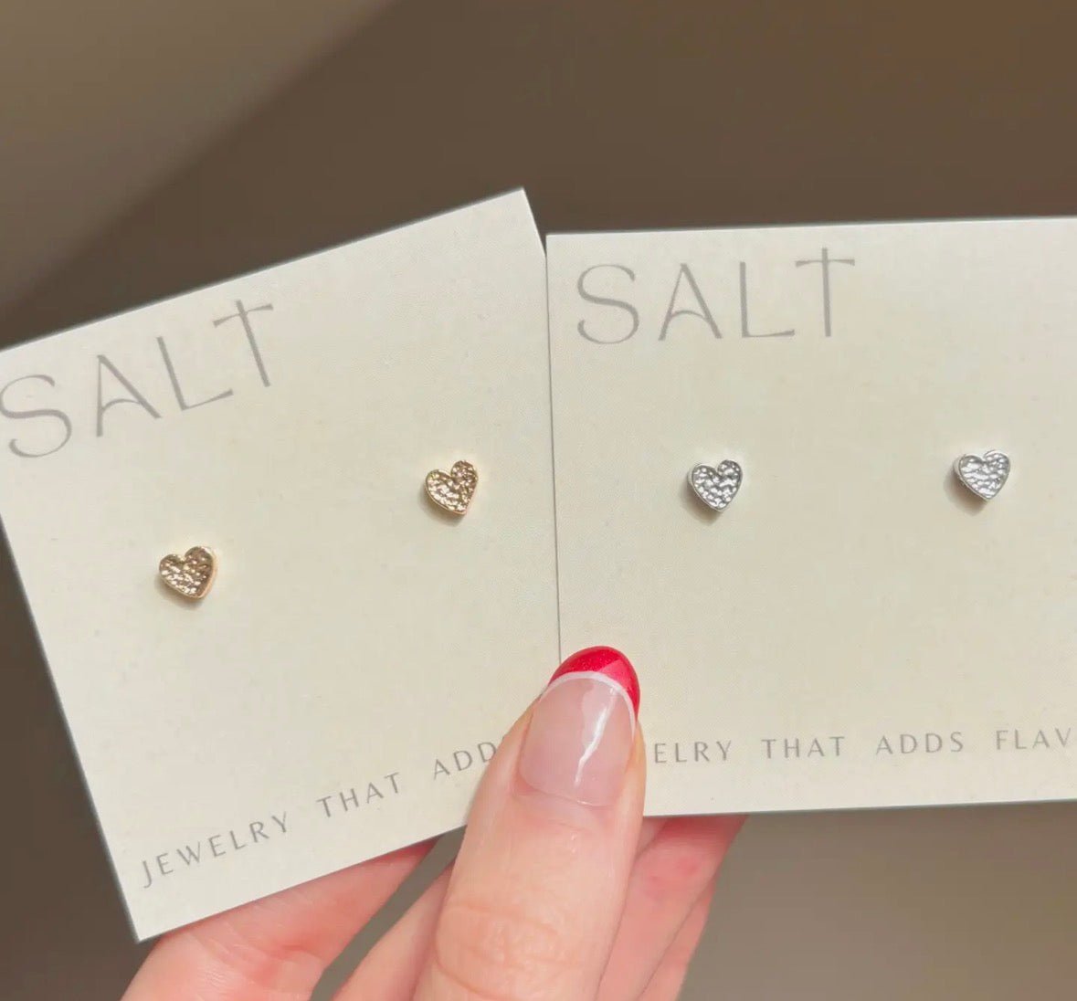Hammered Heart Studs - Flea Boutiques