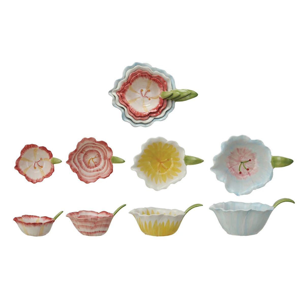 Hand painted Flower Shape Prep Bowls - Flea Boutiques