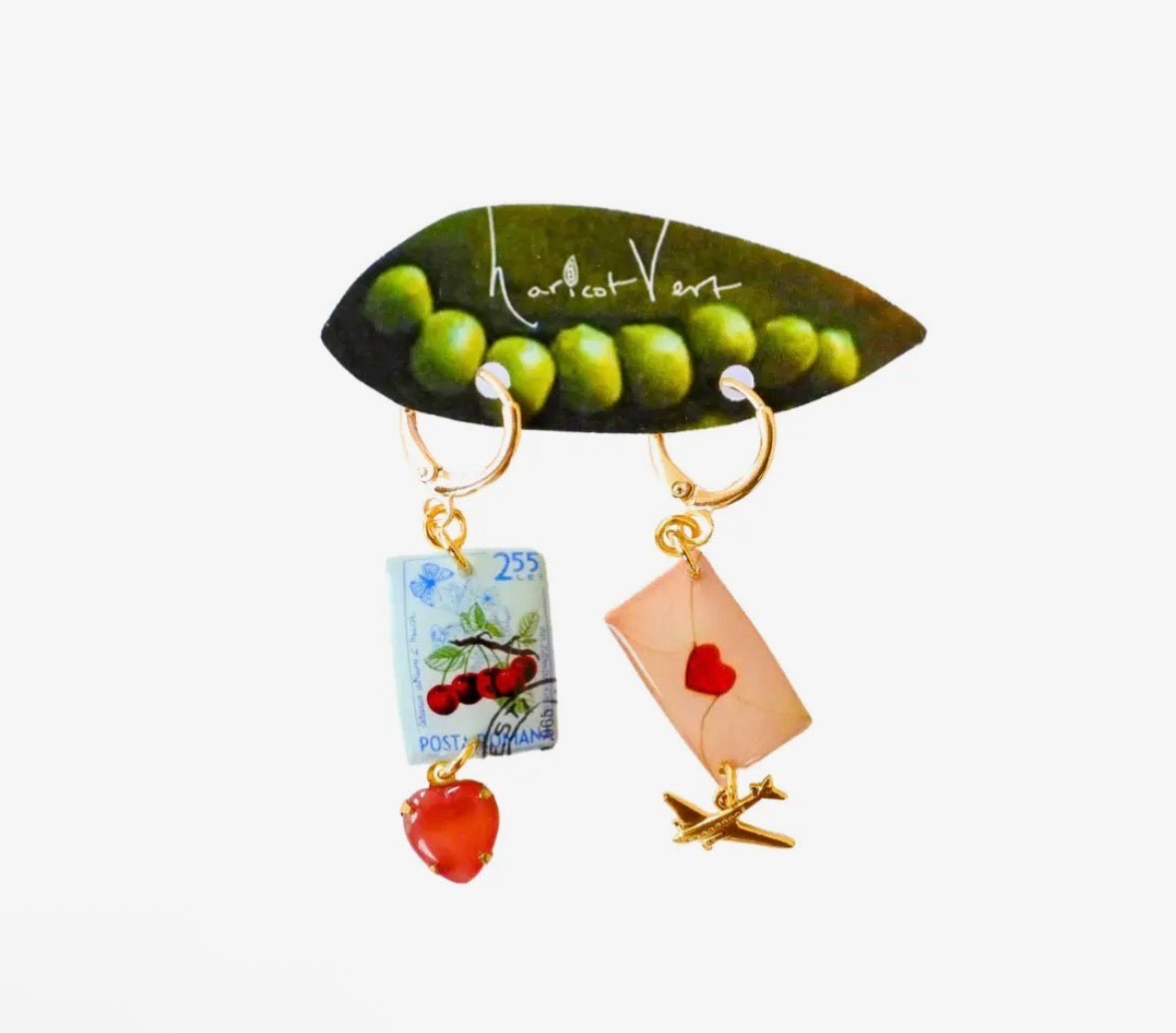 Haricot Vert Air Mail Affair Dangle - Flea Boutiques
