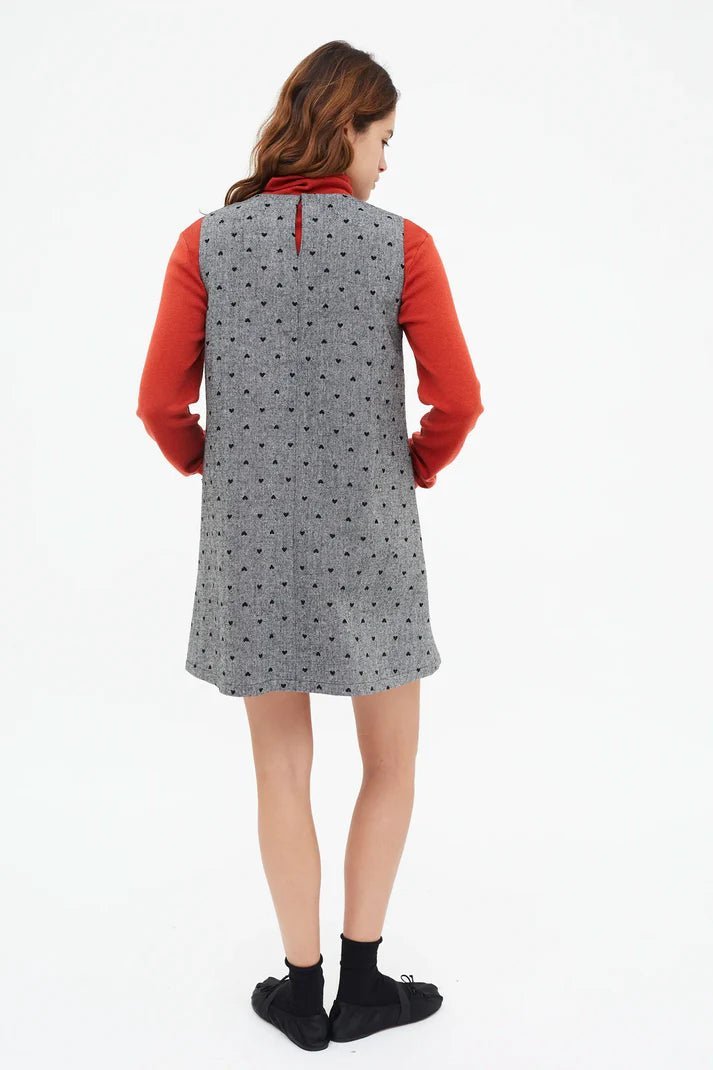 Heart Print Jumper Dress - Flea Boutiques