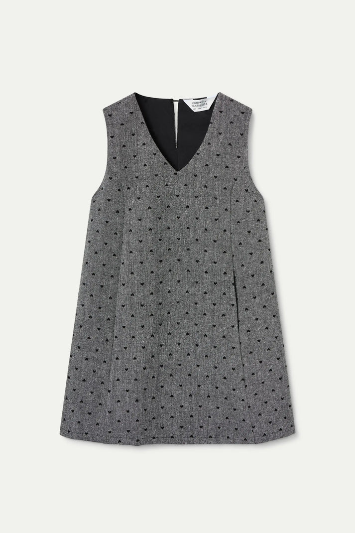 Heart Print Jumper Dress - Flea Boutiques