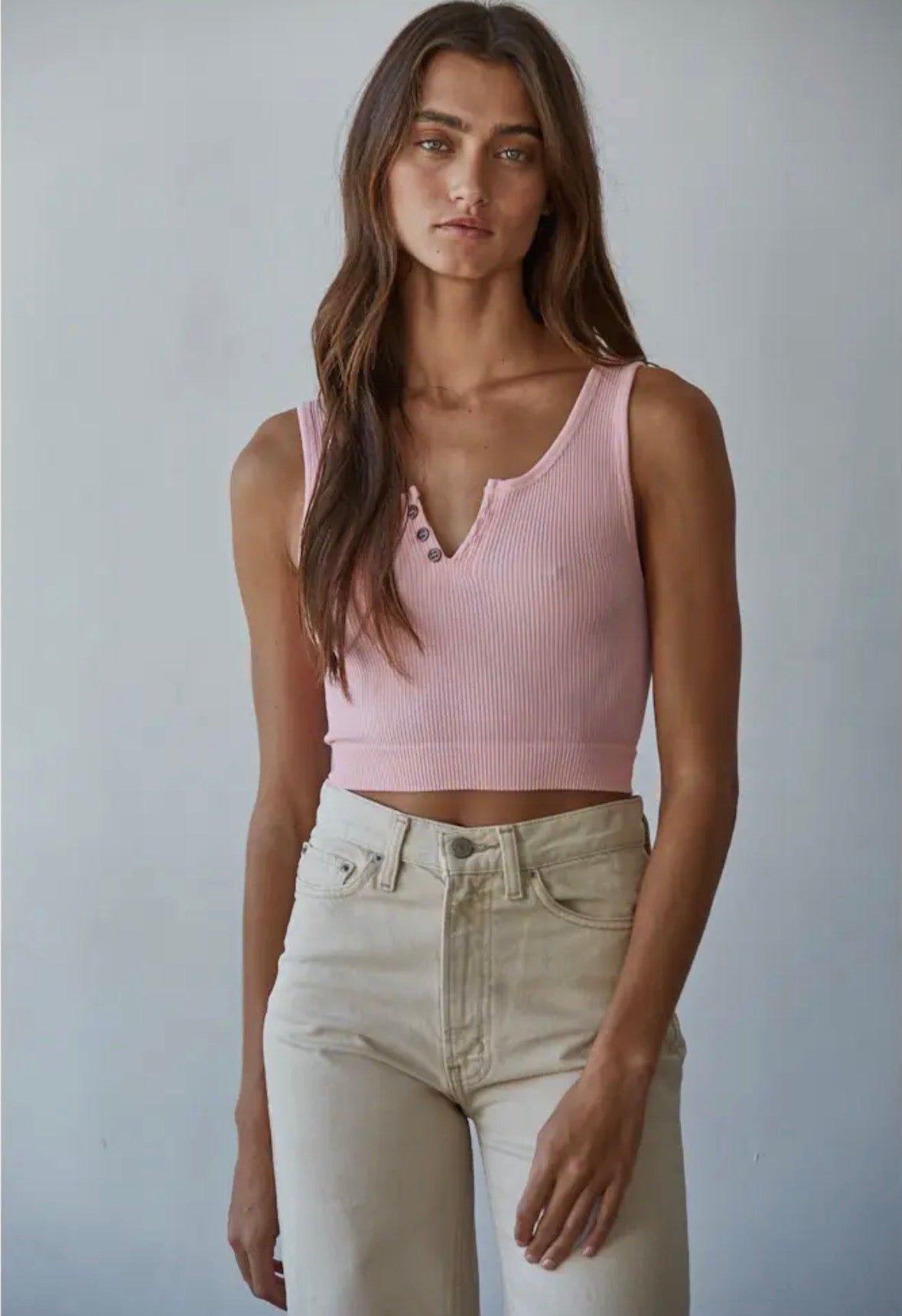 Henley Ribbed Modal Tank - Flea Boutiques