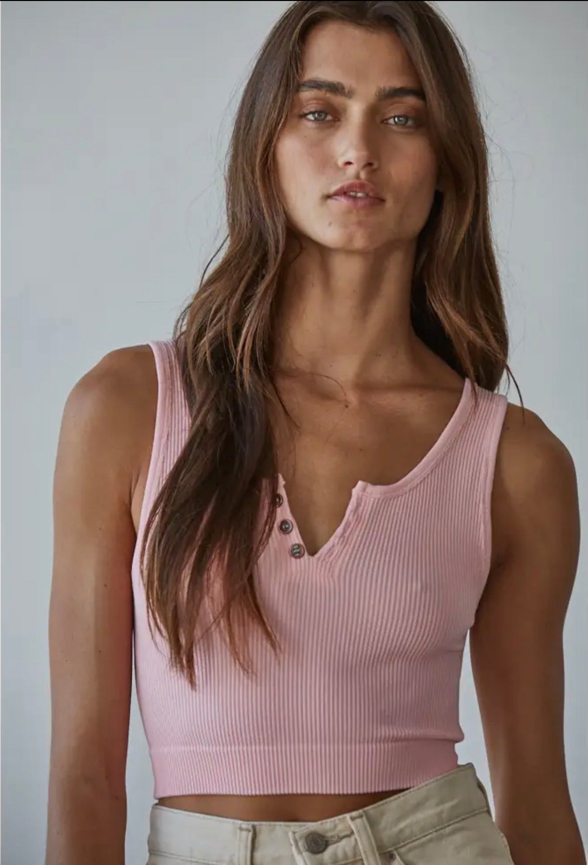 Henley Ribbed Modal Tank - Flea Boutiques