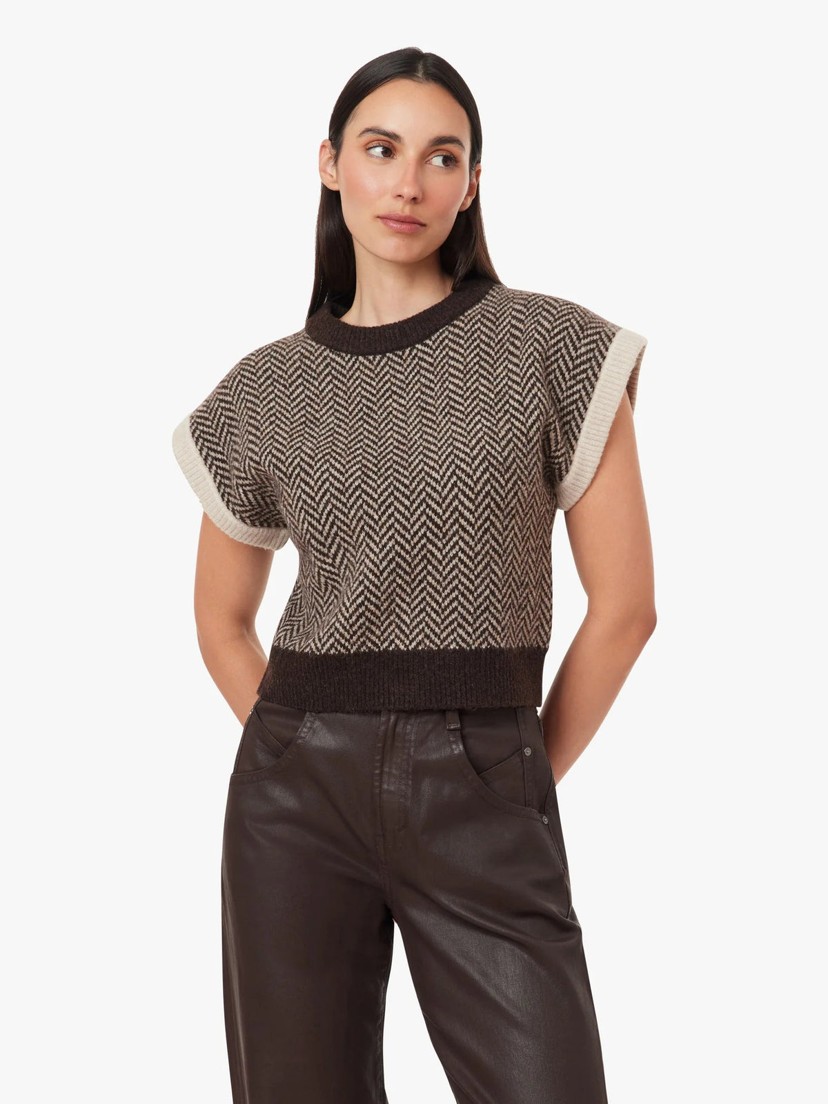 Herringbone Sweater Vest - Flea Boutiques