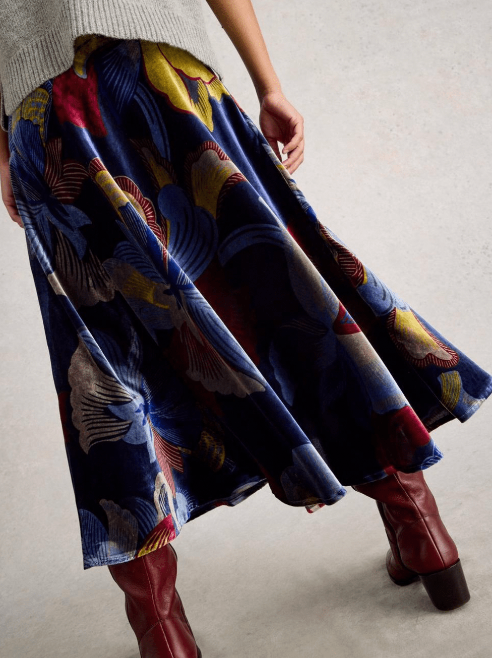 Hope Bias Cut Velvet Skirt - Flea Boutiques