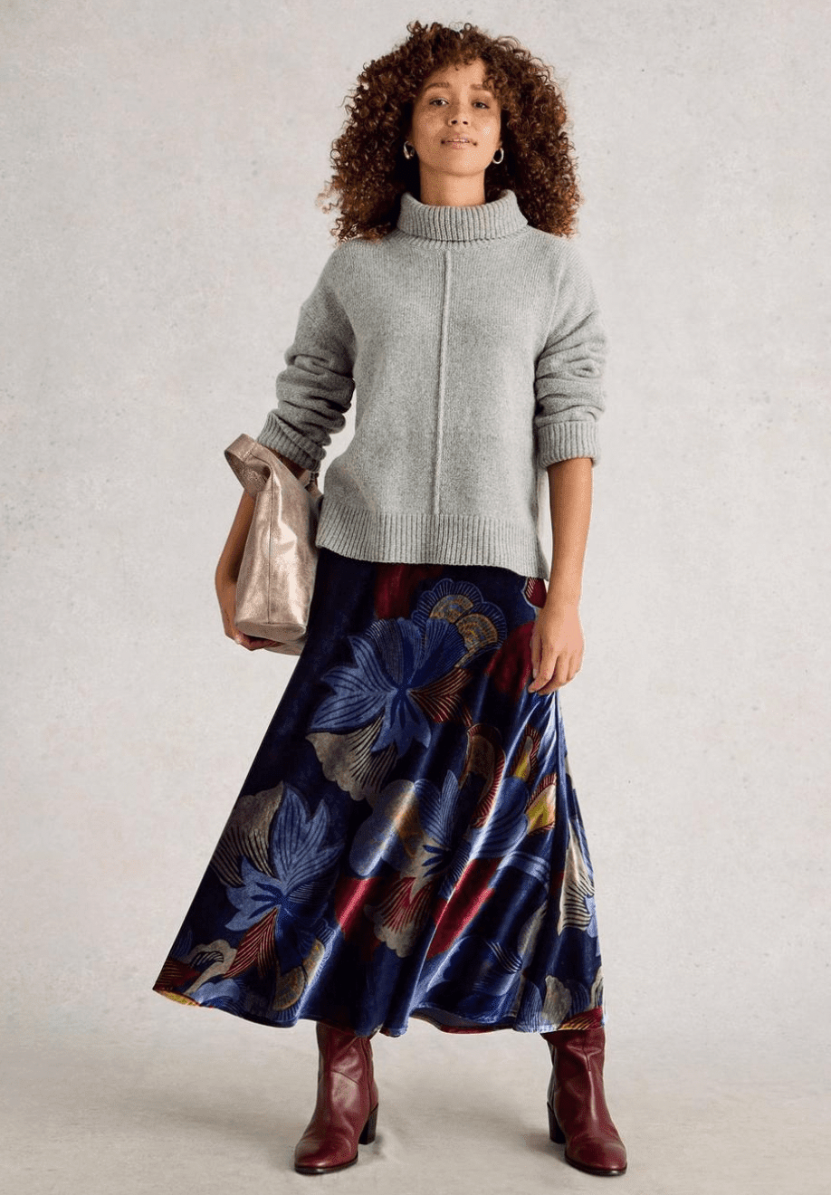 Hope Bias Cut Velvet Skirt - Flea Boutiques