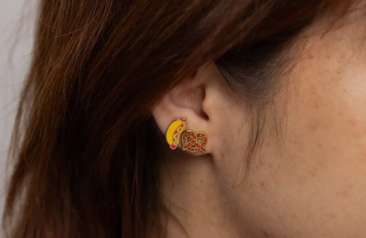 Hot Dog & Pretzel Studs - Flea Boutiques