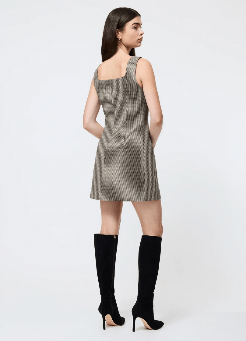 Houndstooth Wool Mini Dress - Flea Boutiques