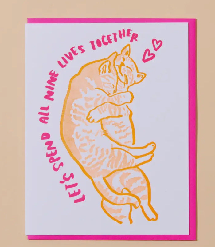 Nine Lives Cat Love Card