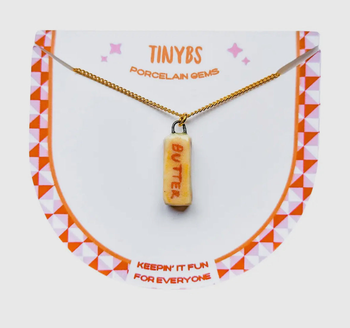 3D Butter Stick Charm Necklace