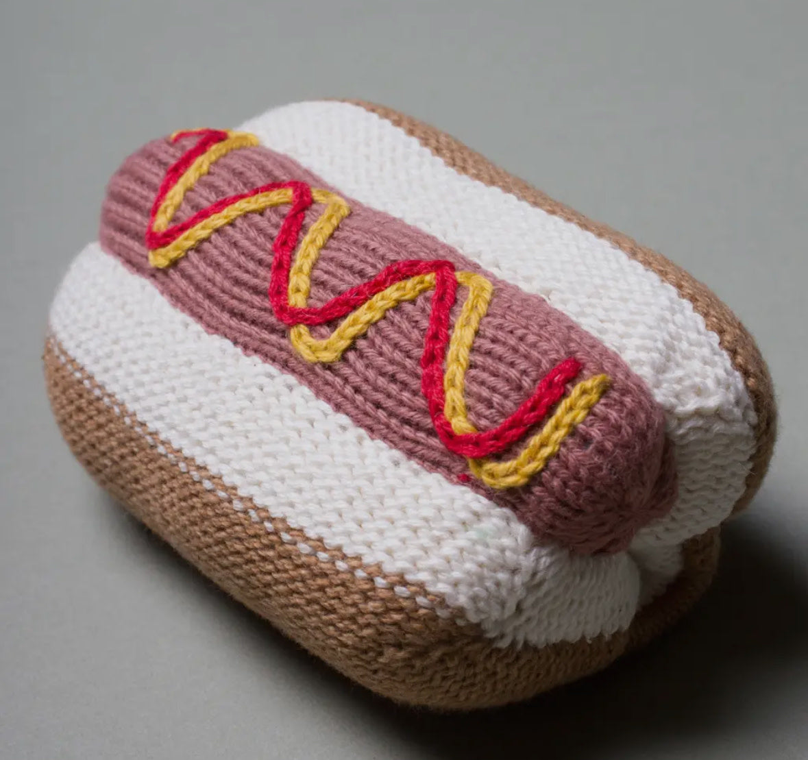 Handmade Organic Hot Dog Rattle